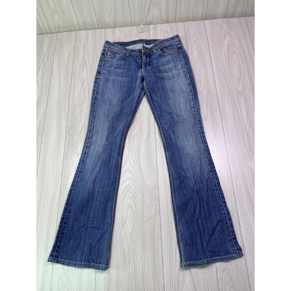 People's Liberation Irene 19 Bootcut Jeans Medium Wash Star Pocket Blue Size 27
